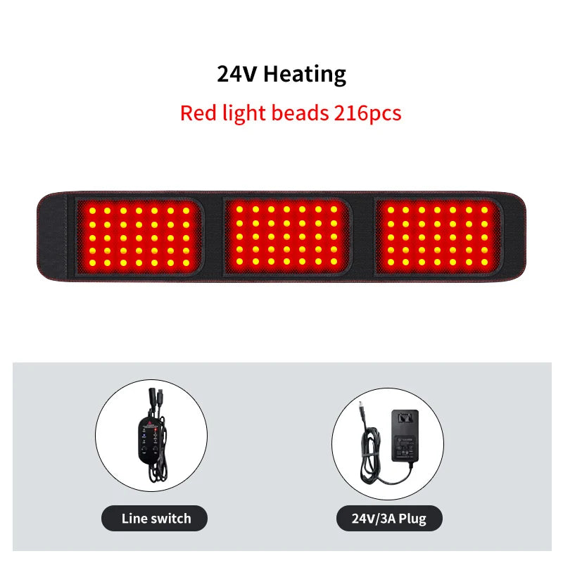 Red Light Therapy Belt -3-Gear Heat & Vibration,Relieves Lower Back Pain, For Sports Recovery & Elderly Lower Back Care
