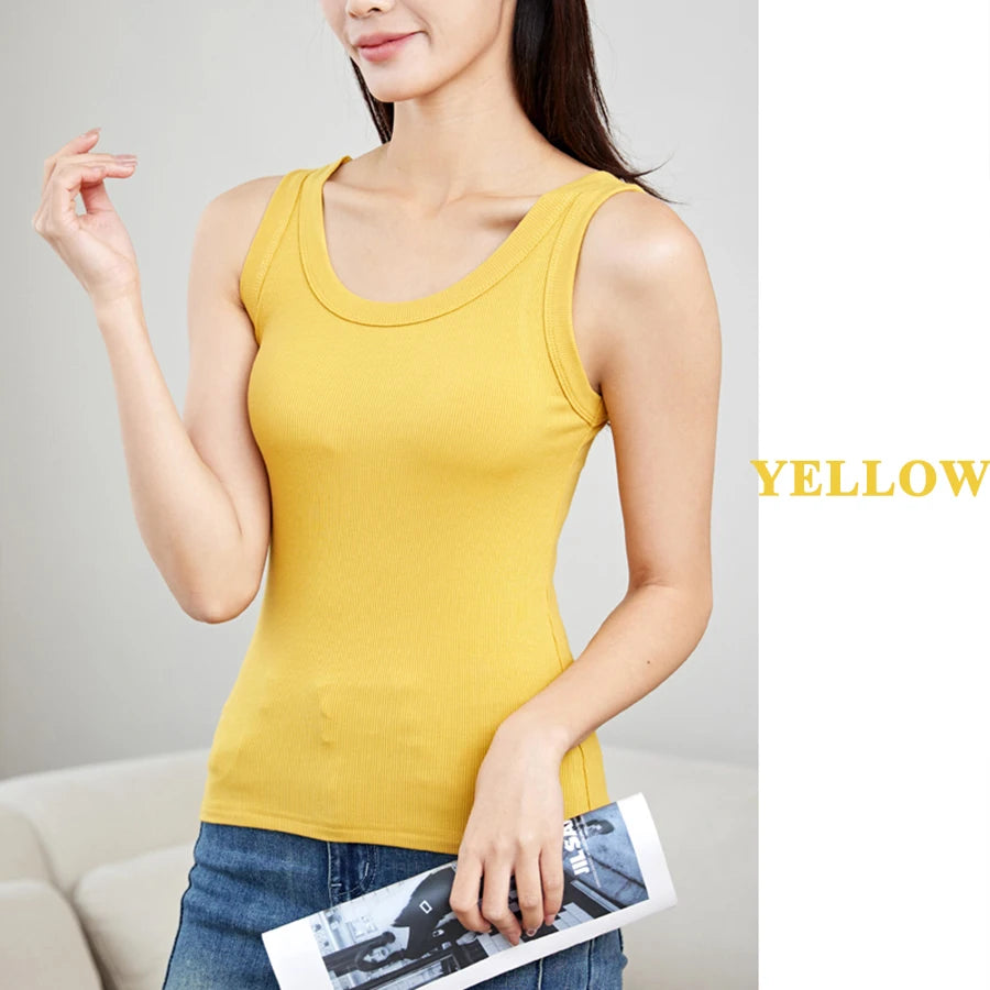 Sexy Tank Tops Women Running Sports Soft Solid Modal Screw Thread High Elasticity Slim Comfortable Vest Top Lady Girls 9 Colors