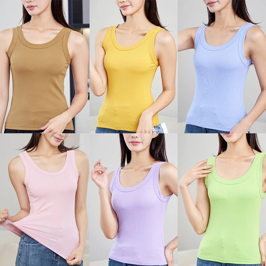 Sexy Tank Tops Women Running Sports Soft Solid Modal Screw Thread High Elasticity Slim Comfortable Vest Top Lady Girls 9 Colors
