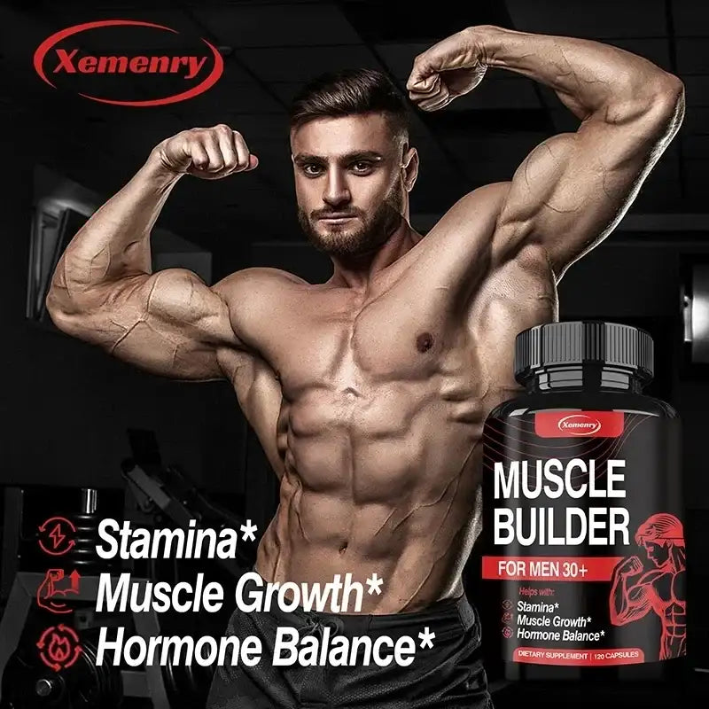 Muscle Builder Supplement - Muscle Mass Increase, Anabolic Activity Support, Muscle Development, Increased Strength