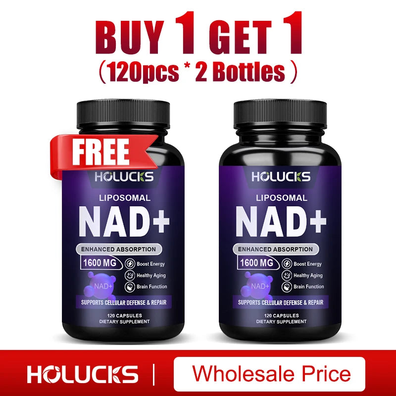 NAD+ Supplement - with Resveratrol, Enhances Cellular Vitality, Cell Repair, Anti-Aging, Antioxidant, Improves Energy, Focus