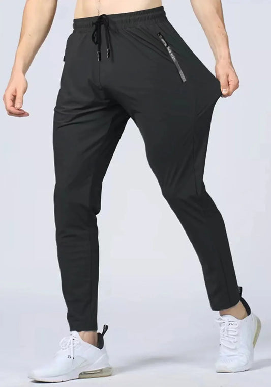 Men's Quick-drying Breathable Waist Drawstring Joggers, Chic High Stretch Sports Pantst For Fitness
