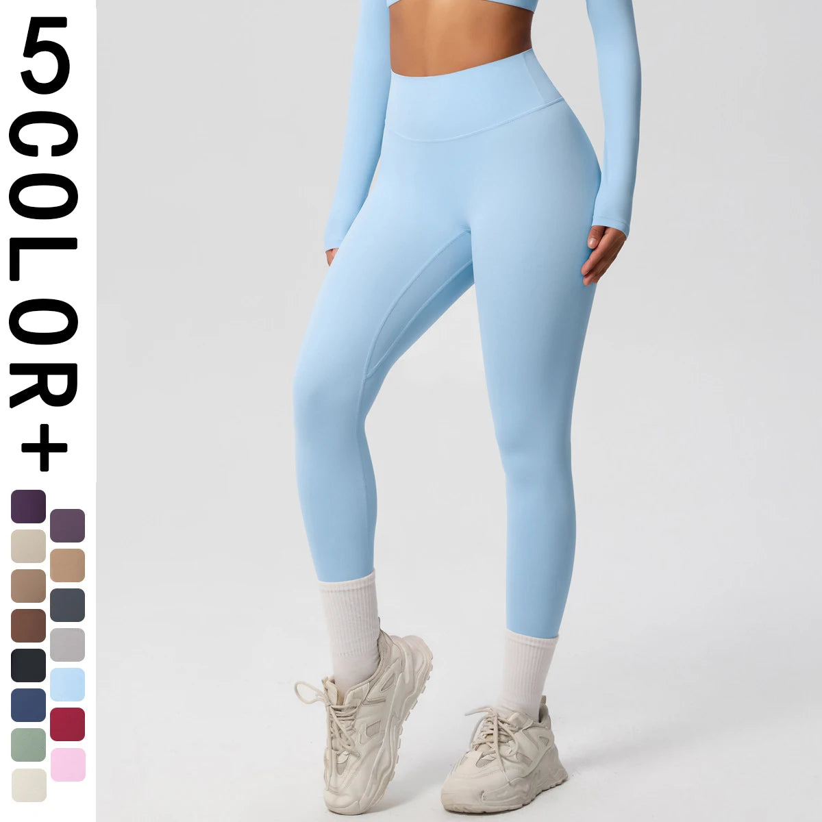 High Waisted Yoga Pants for Woman Quick Drying Solid Color Peach Butt Yoga Pants Outdoor Running Gym Push Up Fitness Pants