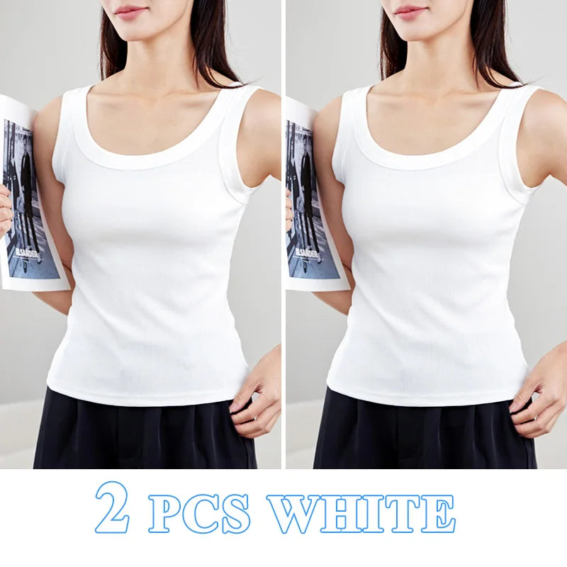 Sexy Tank Tops Women Running Sports Soft Solid Modal Screw Thread High Elasticity Slim Comfortable Vest Top Lady Girls 9 Colors