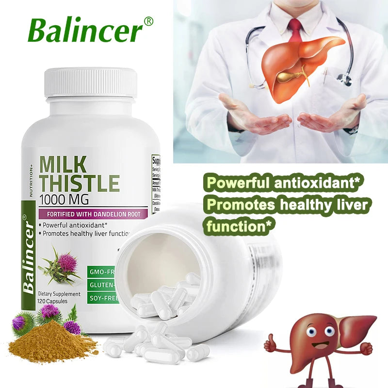 Natural Milk Thistle Supplement - Detoxifying and Cleansing for Men and Women, Liver Health and Supports Liver Function