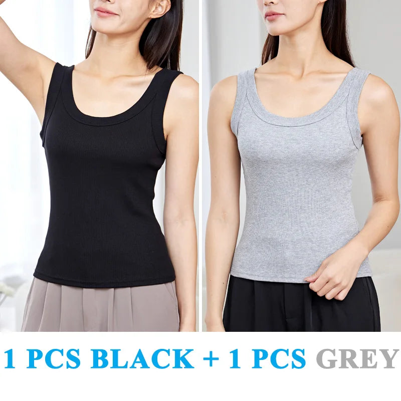 Sexy Tank Tops Women Running Sports Soft Solid Modal Screw Thread High Elasticity Slim Comfortable Vest Top Lady Girls 9 Colors