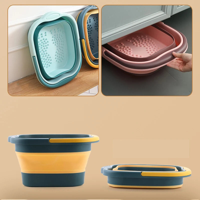 Foldable Footbath Massage Bucket Soaking Bucket Folding Basin Spa Foot Bath Bucket Household Sauna Bathtub Pedicure Bath Bathtub