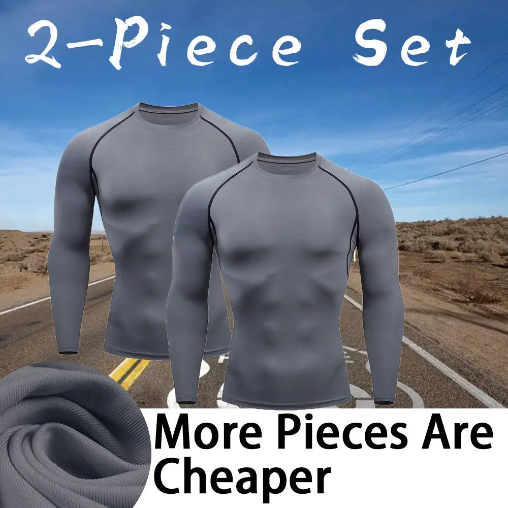 Men's Workout Compression Shirt Turtleneck Long Sleeve Rash Guard Gym Base Layer Athletic Undershirt Gear Sports Shirt