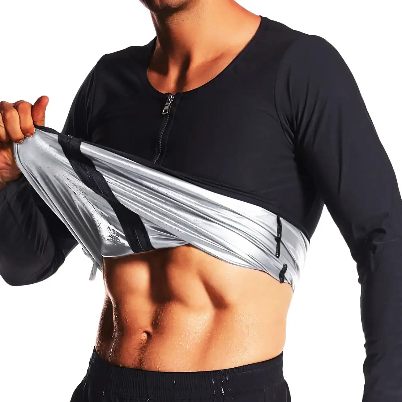 Men's Sauna Suit Shirt - Heat Trapping Sweat Compression Shirt, Shapewear Top, Gym Exercise Versatile Shaper Waist Trainer