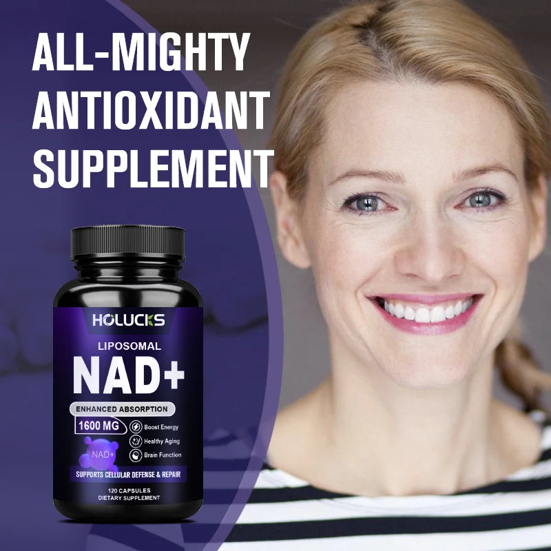 NAD+ Supplement - with Resveratrol, Enhances Cellular Vitality, Cell Repair, Anti-Aging, Antioxidant, Improves Energy, Focus
