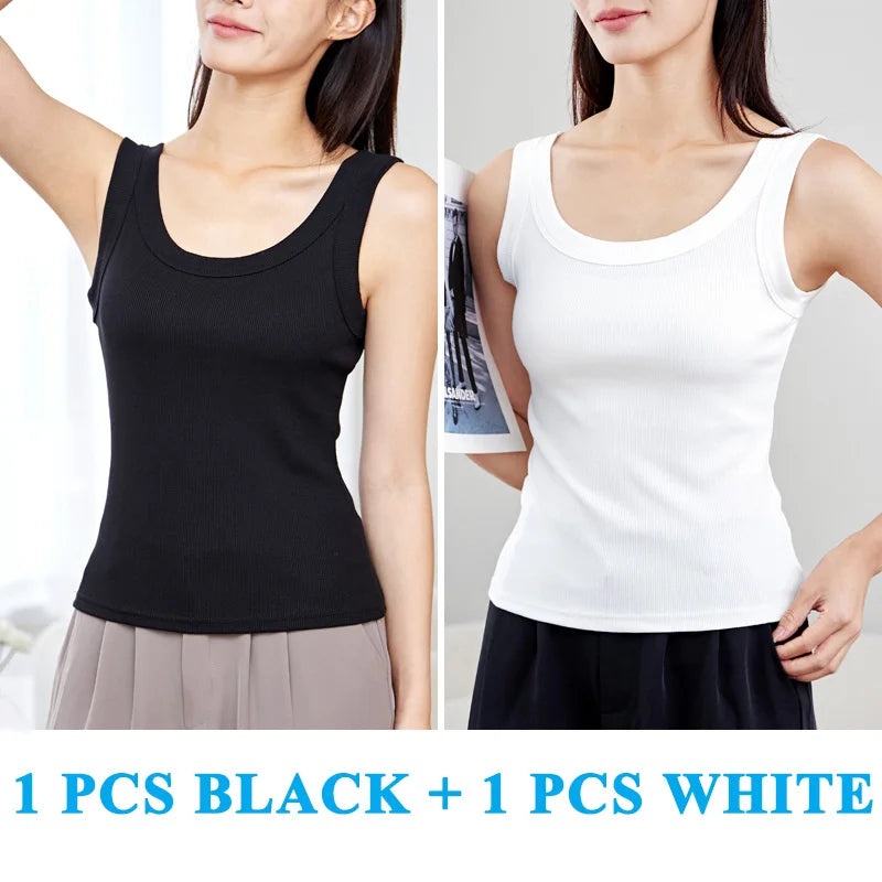 Sexy Tank Tops Women Running Sports Soft Solid Modal Screw Thread High Elasticity Slim Comfortable Vest Top Lady Girls 9 Colors