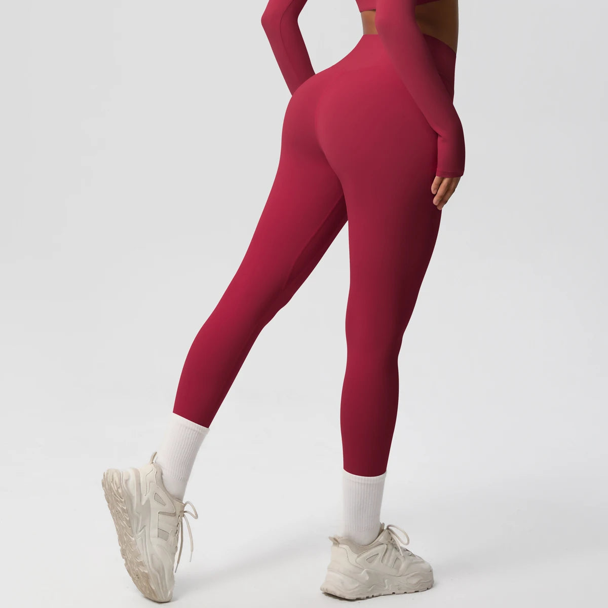 High Waisted Yoga Pants for Woman Quick Drying Solid Color Peach Butt Yoga Pants Outdoor Running Gym Push Up Fitness Pants