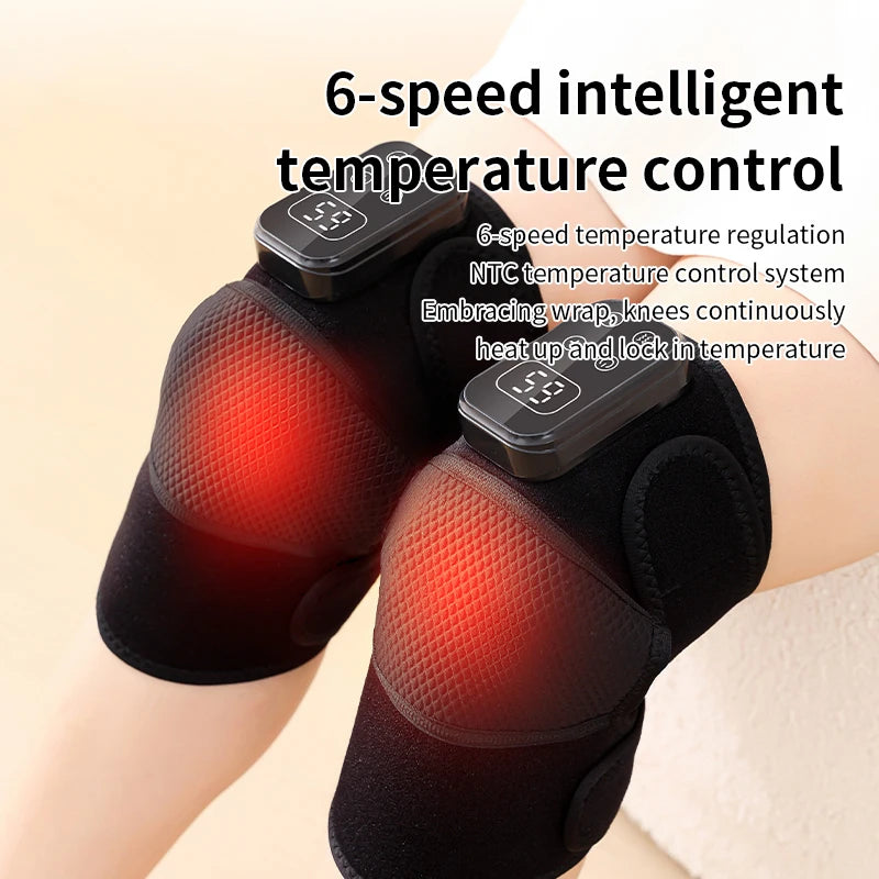 Electric Heated Vibrating Knee Massager Hot Compress Therapy Device for Muscle Relaxation & Joint Protection-1cps