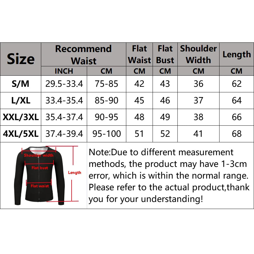 Men's Sauna Suit Shirt - Heat Trapping Sweat Compression Shirt, Shapewear Top, Gym Exercise Versatile Shaper Waist Trainer