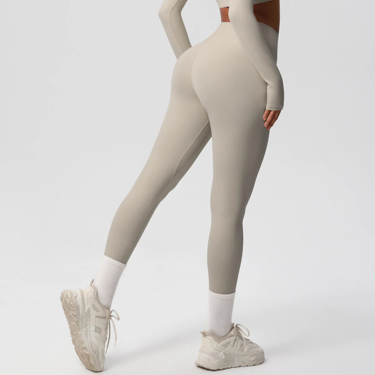 High Waisted Yoga Pants for Woman Quick Drying Solid Color Peach Butt Yoga Pants Outdoor Running Gym Push Up Fitness Pants