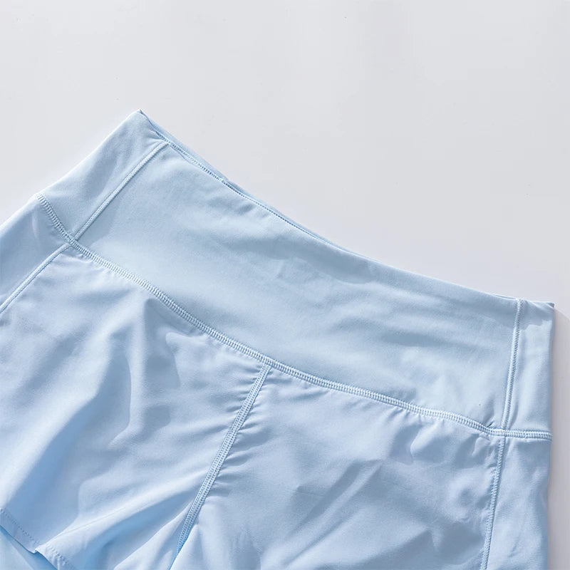 Running Yoga Shorts Women High Waisted Athletic Shorts Lined Workout Zipper Pocket Shorts Femme Sportswear Summer Pants Gym Wear