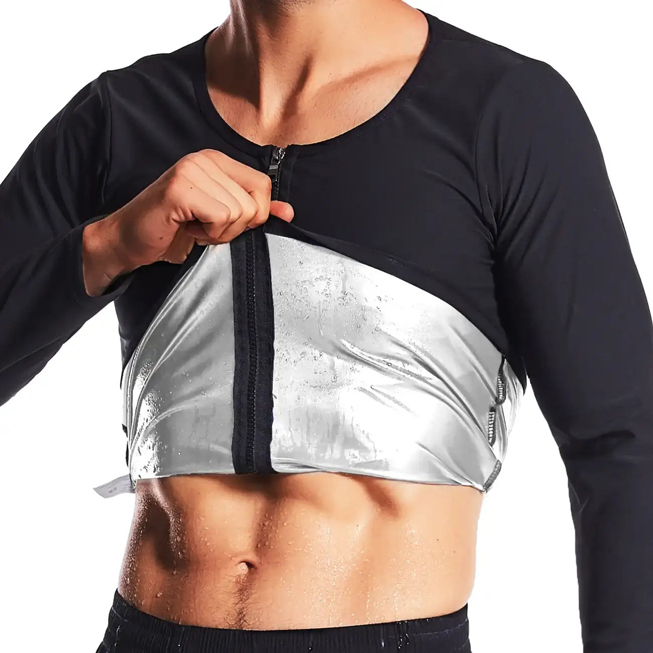 Men's Sauna Suit Shirt - Heat Trapping Sweat Compression Shirt, Shapewear Top, Gym Exercise Versatile Shaper Waist Trainer